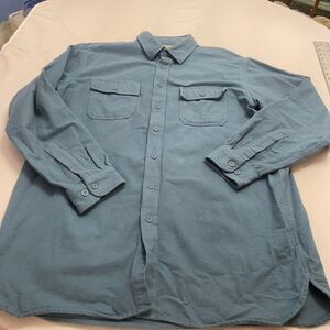 L.L. Bean Men’s Chamois Cloth Traditional Fit Blue Shirt Button Down Sz XL Tall